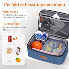 Lifewit Cool Bag Small Insulated for Men Women Foldable Lunch Bag Insulated Bag Portable Cool Box for Men Women for Picnics Work Dark Blue 4L