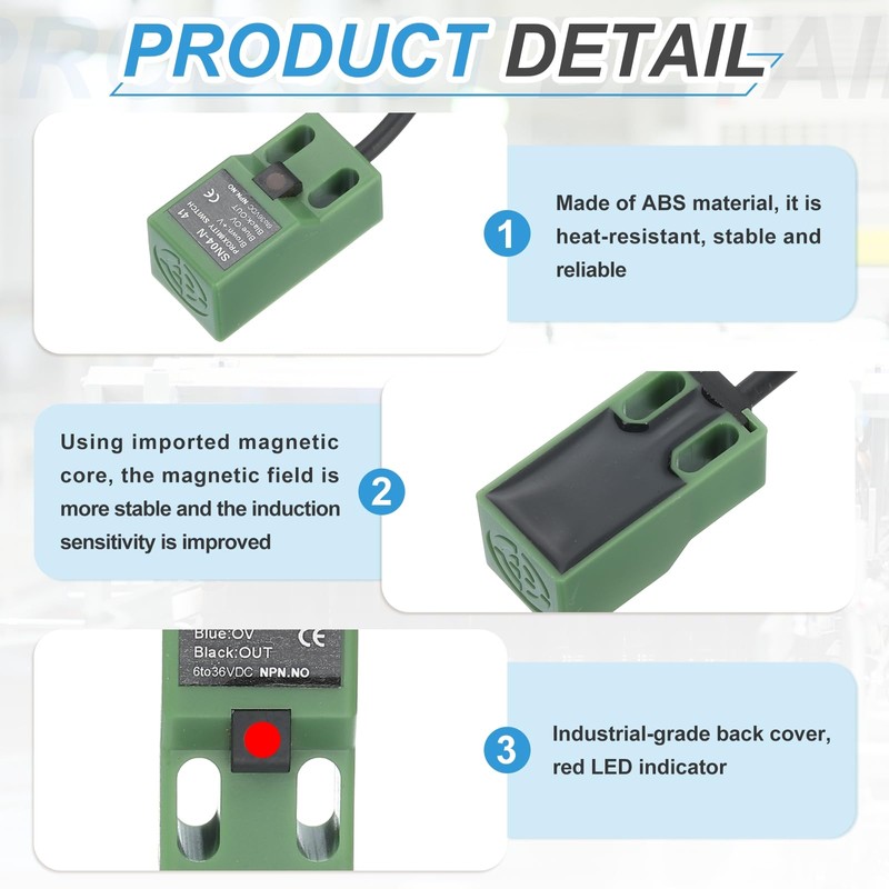 MECCANIXITY 2Pcs SN04-N Inductive Proximity Sensor, DC 6-36V 200mA NPN