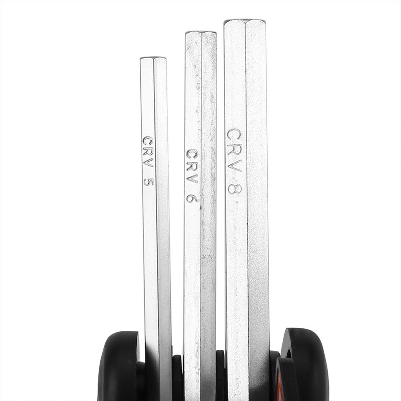 8-Piece Folding Hex Key Wrench Set Stainless Steel Repair Tools