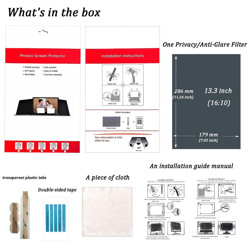 SUBDUEDLT 13.3 inch Privacy Screen Filter, Protecting Your Privacy And