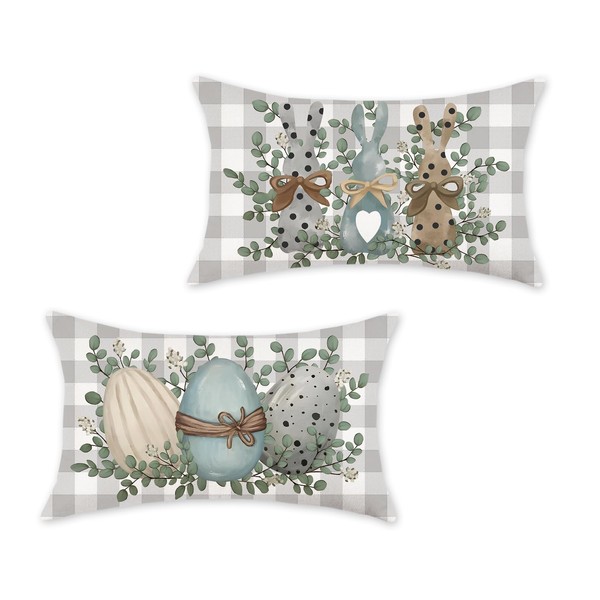 HOMFREEST Easter Pillow Covers 12 x 20 Set of 2