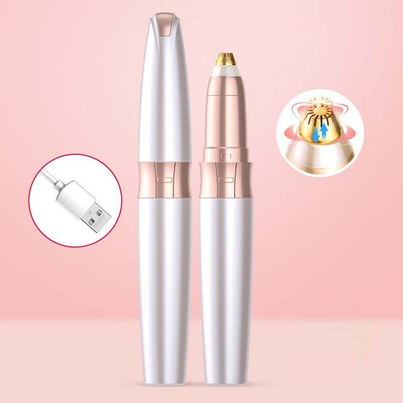 Electric Eyebrow Trimmer Rechargeable Stainless Steel Automatic Eyebrow Groomer for