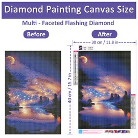 Josongslax Diamond Painting Kits with Storage Containers, 4 Pack 5D Diamond Art Kits for Adults, Arts Crafts for Adult DIY Home Wall Aesthetic Decor Gift 12 x 16 Inch, Moonlight Scenery