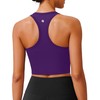 PINSPARK Sports Bras for Women Longline Yoga Bra Wide Straps Athletic Tank Tops with Built-in Bra Racerback Tennis Top Padded Exercise Bras, Dark Purple X-Small