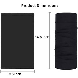 Suytvenxau 2-Pack Men's Multifunctional Neck Gaiters - Breathable Face Mask, Neck Warmer & Sun Protection Face Mask for Outdoor Sports (Black)