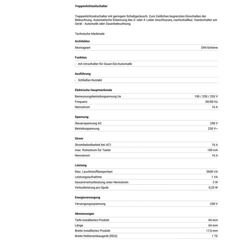 Hager EMN001 Stair Light Timer Switch