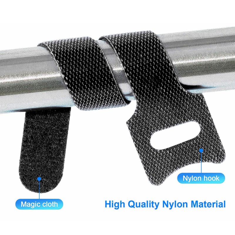 TENOC Reusable Cable Ties Hook Loop Cords Management Adjustable Cable