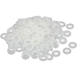 TOP-VIGOR 200Pcs M6 Clear Nylon Flat Washers, 12mm OD 6mm ID 1.2mm Thickness for Faucet Pipe Screws Washer Spacers Valve Replacement