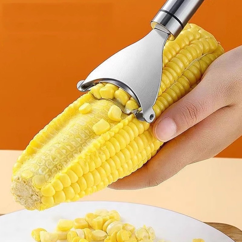 Corn Peeler, Corn Grainer, Corn Cutter, Manual, Stainless Steel, Includes