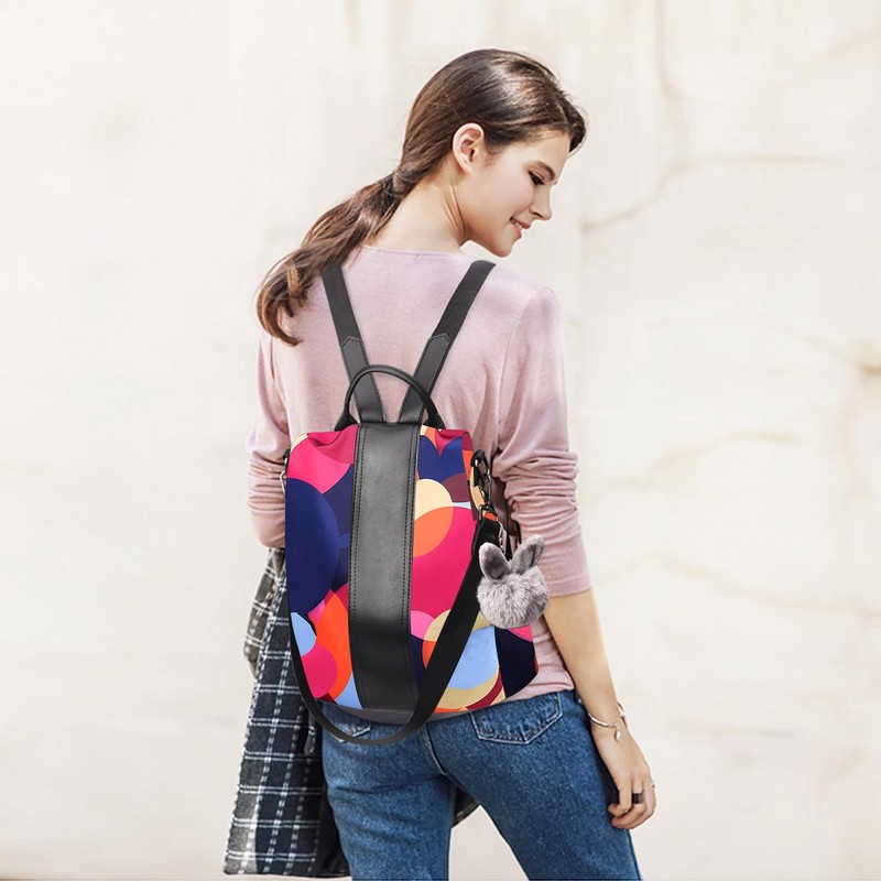 CHARMORE Women's Backpack Waterproof Nylon School Bags Anti-Theft Daypack Shoulder