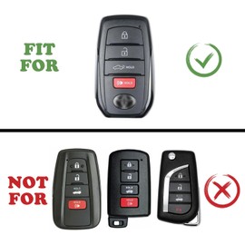 TANDRIVE Key Fob Cover for Toyota 2025 2024 Tacoma and 2025-2022 Tundra, 4-Button, Silicone, 2-Pack, Red Button, Black and Red