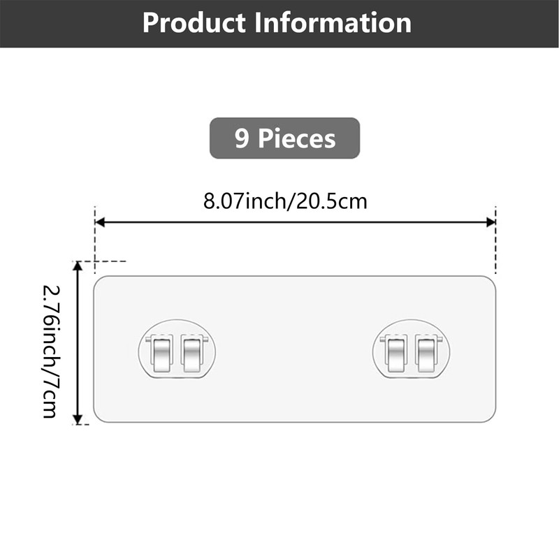 Spiglamm 9 Pack Shower Caddy Adhesive Hooks Replacement, Shower Shelf