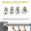 Yosawo 4Pcs Closet Pole Sockets Stainless Steel U-Shaped Flange Rod