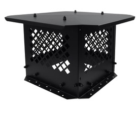 Antrader Chimney Cap,10" x 10" Chimney Cover Galvanized Steel Chimney Rain Cap Adjustable Roof Rain Guard Top Protector,1Pcs (Black)