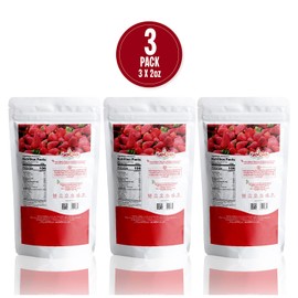 KuruGuru Dry Fruits - ONE Ingredient Air Dried Strawberry Slices, No Sugar Added, 100% Natural, GMO Free, Gluten Free, Vegan Friendly - Chewy Soft Texture (Pack of 3) (2oz-57g Each) Packed Fresh in Resealable Bag - Sweet Snack, Healthy Food, Naturally Gr