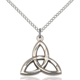 Bliss Sterling Silver Trinity Irish Knot Medal Pendant Necklace 18" Chain GiftBox