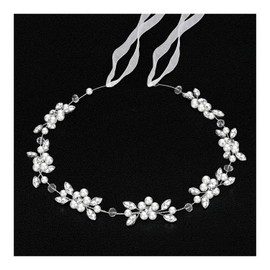 Mythya Bandas para el Cabello de Las Cristal Flores, Accesorios para el Cabello de Perlas de Cristal de Princesa para Cumpleaños, Fiesta, Primera Comunión, Boda