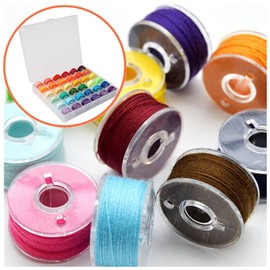 Sewing Machine Bobbin Threads, Wanfoou 36 Pcs Universal Sewing Thread Kit with Storage Case Box Practical Pre-Wound Bobbins Set Sewing Machine Accessories (Multicolor)
