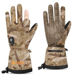 SAVIOR HEAT Heated Gloves for Hunting, Camouflage Hunting Gloves for Men Women Touchscreen Hunting Heated Gloves for Hunting, Fishing, Shooting, Cold Weather XXS