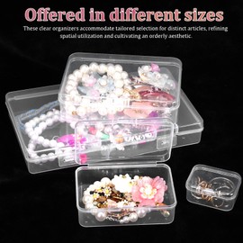 DIYEAH Small Clear Plastic Storage Container 24Pcs Storage Boxes with Lids Small Storage Containers Craft Beads Holder Cases