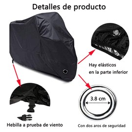 Carphone Warehouse - Cubierta de Motocicleta Scooter a Prueba de Agua - Protección Exterior contra Polvo Solar con Orificio de Bloqueo All Season Black XL