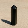 Pandiui23 Stone Tower Obsidian Wand Natural Obsidian Hexagonal Crystal Column