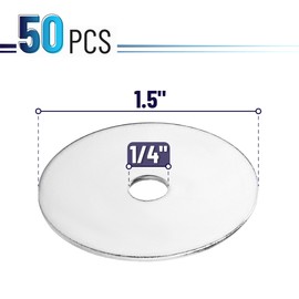 Bates- Fender Washers, 1/4"x1-1/2", 50 pcs Stainless Steel, 1/4 Fender Washer, 1/4 Flat Washer, 1/4 Washers Flat Washer, 1/4 Stainless Steel Flat Washers, Large Washers, Stainless Steel Fender Washers