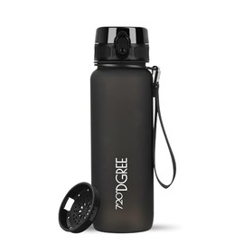 720°DGREE uberBottle 750 ml Water Bottle Removable Loop + Motivational Scale, Strainer - Leak-Proof, Lightweight, BPA-Free - Tritan Sports Bottle - Water Bottle for Sports, Fitness, Bike, Outdoor