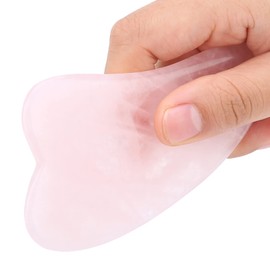 Hztyyier Rose Quartz Gua Sha Stone, Natural Jade Gua Sha Scrapping Plate for Face Neck Beauty Spa Relaxing Massage Stone