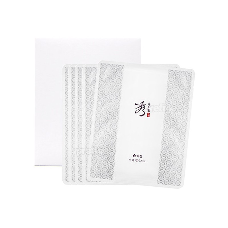 Sooryehan Mask 5 sheets - Moisture gland/Ginseng/Black/Whitening/Water_select, Ginseng White Whitening