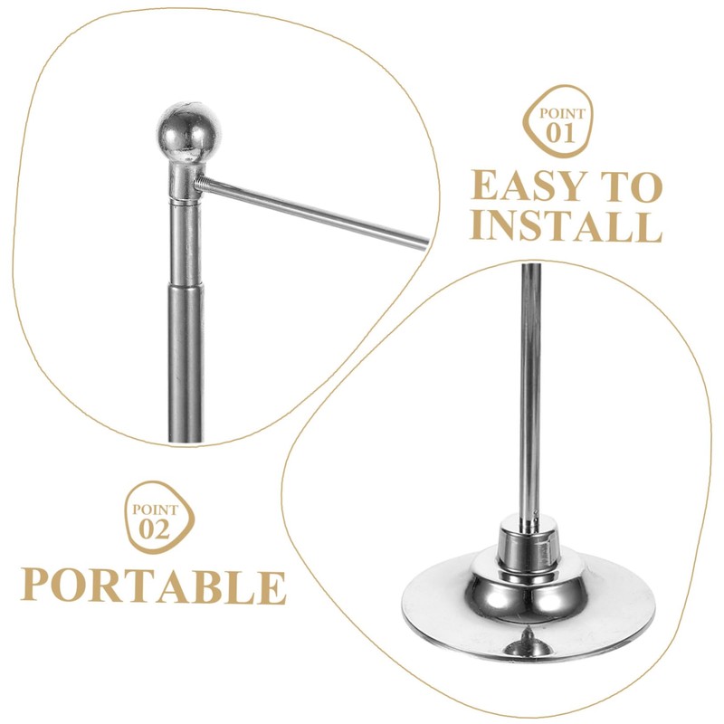 SEWACC Metal Desktop Flagpole Sturdy Flag Base Stand for Home