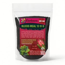 𝐁𝐄𝐒𝐓𝐒𝐄𝐋𝐋𝐄𝐑 Organic Blood Meal Fertilizer by Gardenera - 12-0-0 NPK - All-Natural Plant Food Source of Nitrogen for Organic Gardening, Flowers, Vegetables, Trees & Shrubs [16 OZ]