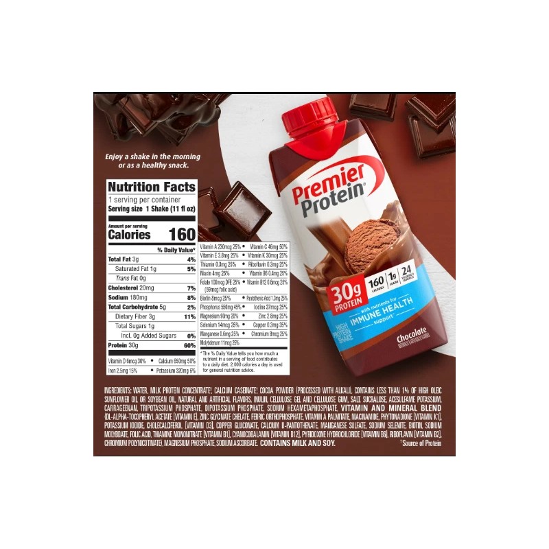 Premier Protein Shake, Chocolate, 30g Protein, 11 Fl Oz, 12