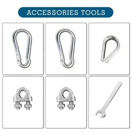 BBYPP Steel Cable for Fitness Equipment, with Eyelets, Adjustable 150 kg Payload, Gym Cable Wire, Steel Rope Coated for Fitness Equipment (Size: 5 m)