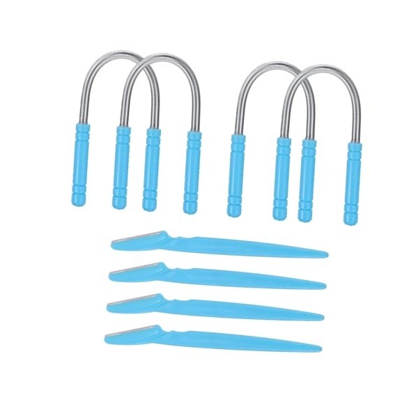 4pcs Eyebrow Razors and Facial Spring Epilator Set Portable Manual