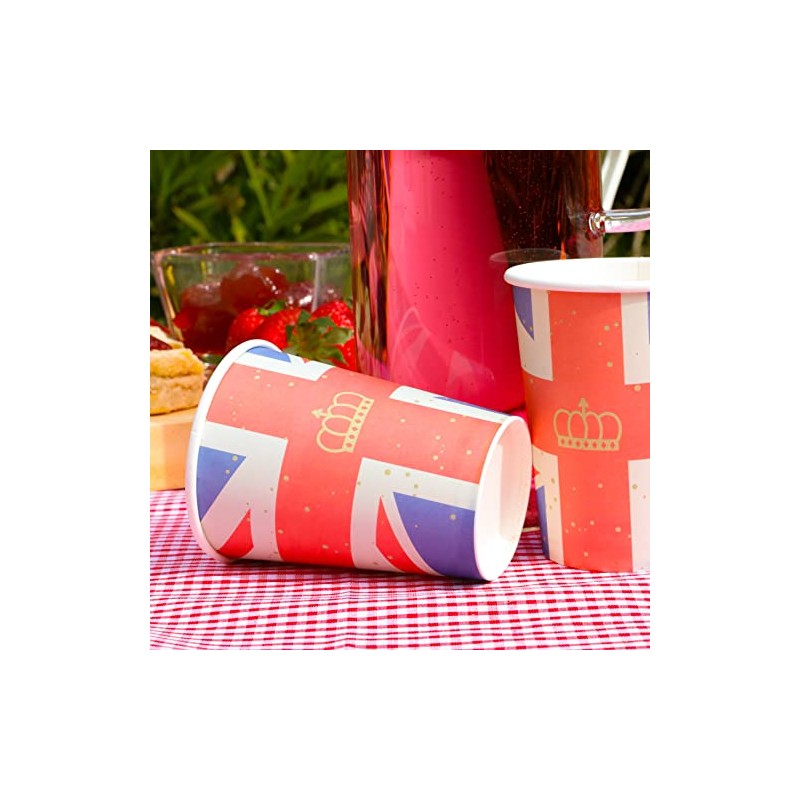 Union Jack Cups - Pack of 10 Paper Cups with