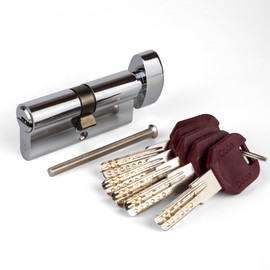 APECS CodeDeco ZM-70(35/35C)-C Security Cylinder Lock for Home Door Knob Cylinder 70 (35/35C) mm with 5 Keys Chrome