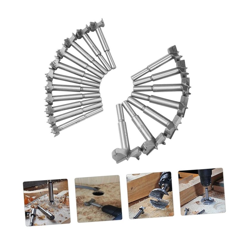 SHINEOFI 16pcs Woodworking Flat Drill Bit Efficient Hole Opening Durable