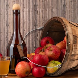 Marsui 10 Pcs Round Wooden Apple Baskets Small Bushel with Handles for Gifts Empty Basket Fruit Buckets for Garden Picking Strawberry Fruits Flowers Crafts Easter Home Wedding (Dark Brown)