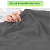 Double Fitted Sheet, Charcoal Microfiber Fitted Sheets Deep Pocket 12