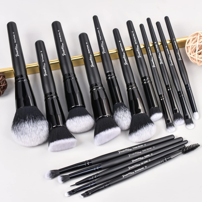 Bueart Design 16Pcs ULTRA SOFT Black labeled DENSE HAIR Makeup