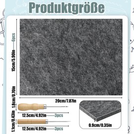 Kaisibum Pricking Needle Set for Children from 4, Prickling Set with 6 Pieces of Prickling Felt (20 x 15 x 0.9 cm, 9 mm Thick) and 6 Pieces Needles, DIY Gadgets for Children and Adults