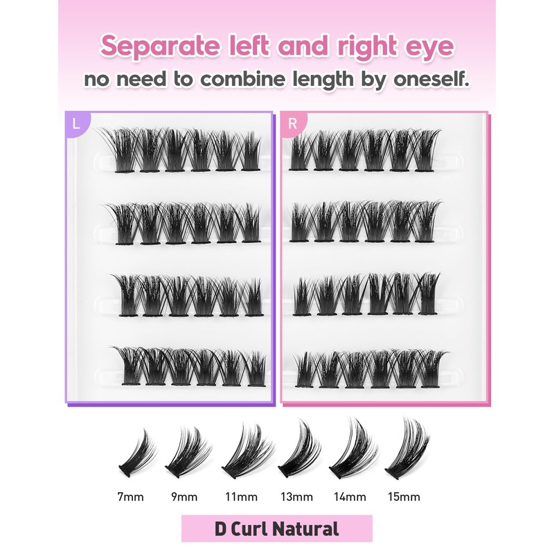Jiocolor Manga Eyelash Clusters DIY Eyelash Extensions Fairy Clusters C