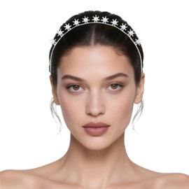 Ellives Retro-Style Festival Headpiece - Star Pearl Hairband Elegant Wedding and Party Hair Accessories Silver