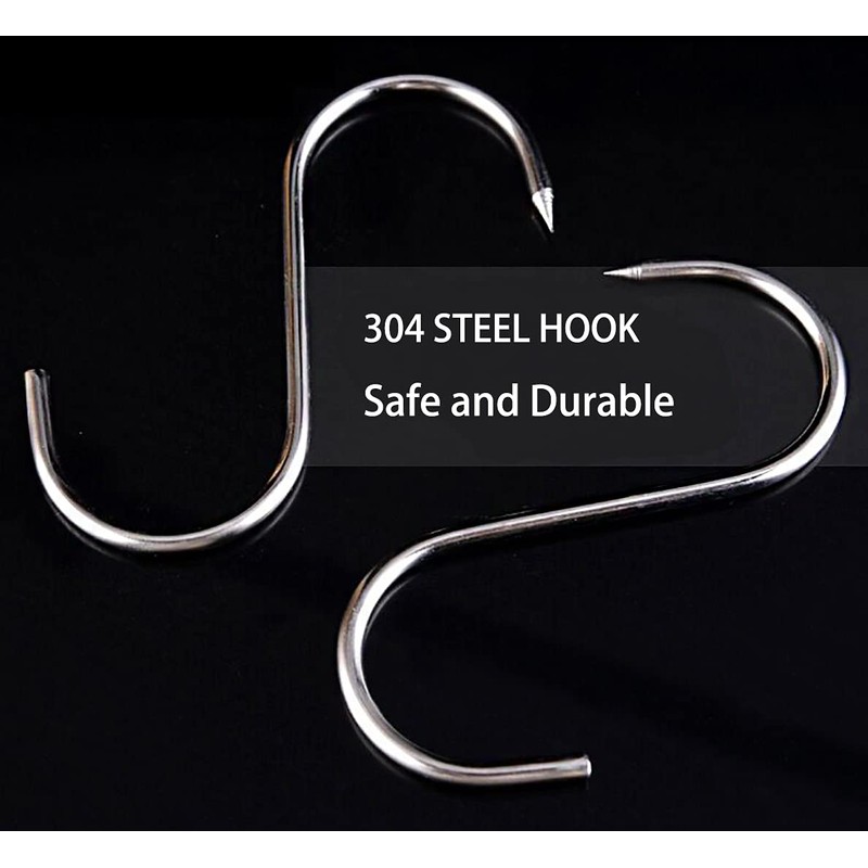Meat Hooks 4'', Stainless Steel Butcher's Hook(10Pack), Meat Hook Tool