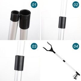 Grabber Reacher Tool 32" Grabbers for Seniors with Magnet Foldable Reacher Grabber Pickup Tool for Trash Pick Up, Nabber, Litter Picker, Arm Extension Grey