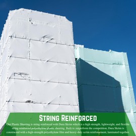 Farm Plastic Supply - 10 Mil White String Reinforced Plastic Sheeting - White Plastic Sheeting, 10 Mil White Plastic Sheeting, String Reinforced Plastic Sheeting (16' x 10')