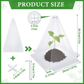 Niuyhe Niuyhe Garden Cloches for Plants, 20 Pack Plastic Small Plant Seedling Protector, Reusable Clear Bell Covers with 40pcs Metal Stakes, Mini Greenhouse Against Sun, Frost, Snails, Birds, 7.8" x 11"