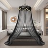 Black Bed Canopy with Star Light Round Hoop Mosquito Net