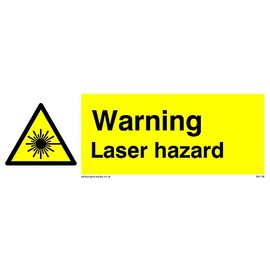 Pack of five - Warning Laser Hazard Sign - 150x50mm - L15